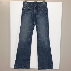 7 For All Mankind Dojo Flare Lightly Distressed Jeans Size 25